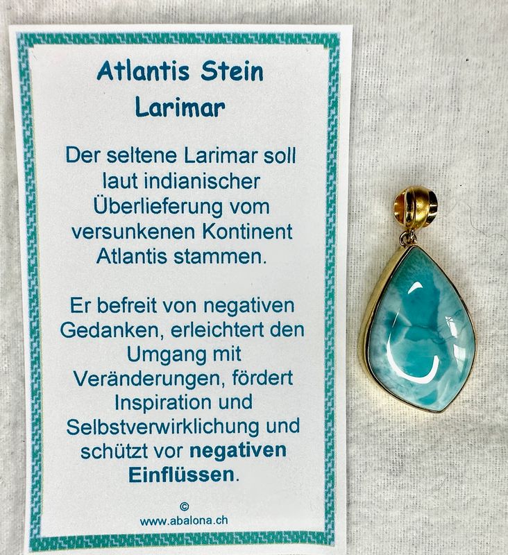 Top Larimar Silber Anhänger vergoldet 2
