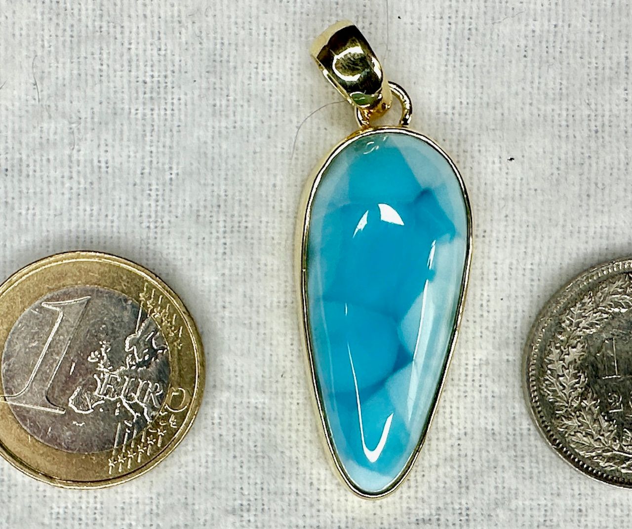 Top Larimar Silber Anhänger vergoldet 1