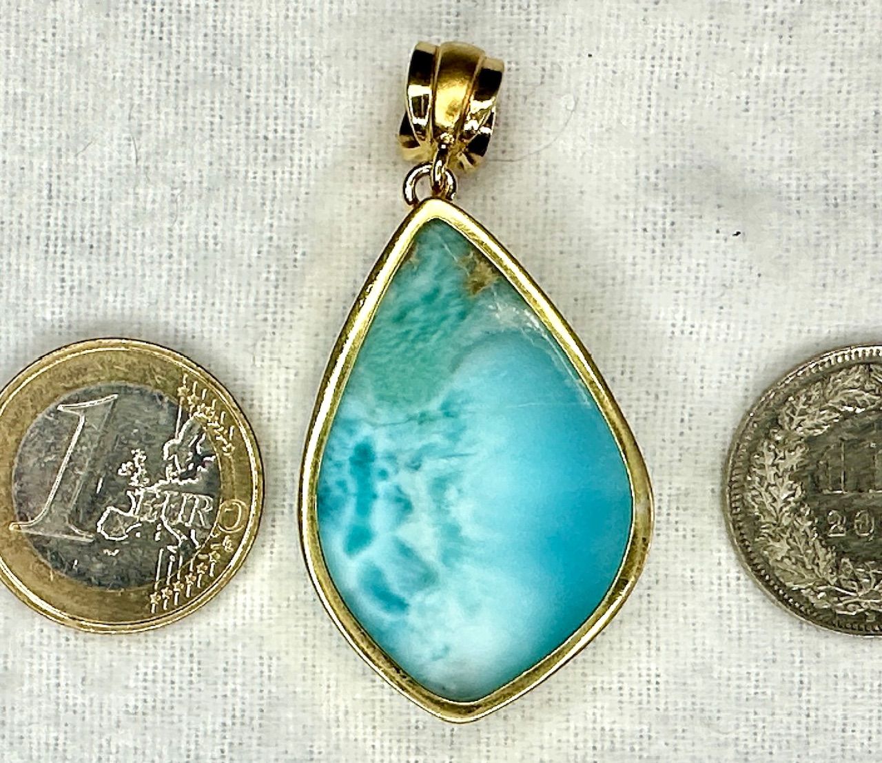 Top Larimar Silber Anhänger vergoldet 2