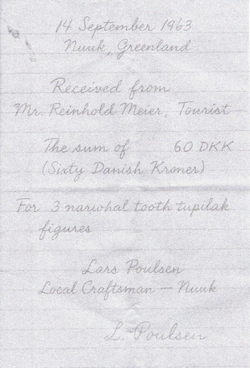 Drei  ältere Tupilaks aus Narwalzahn - 1963 in Grönland erworben