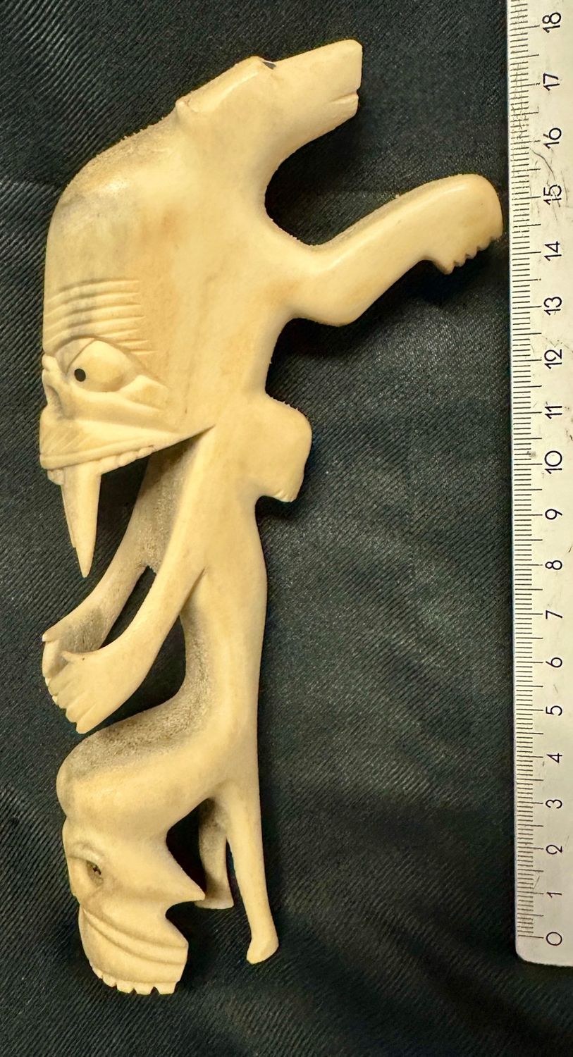 Ältere Inuit Tupilak Spirit Kraft Figur - Angstfresser - Large