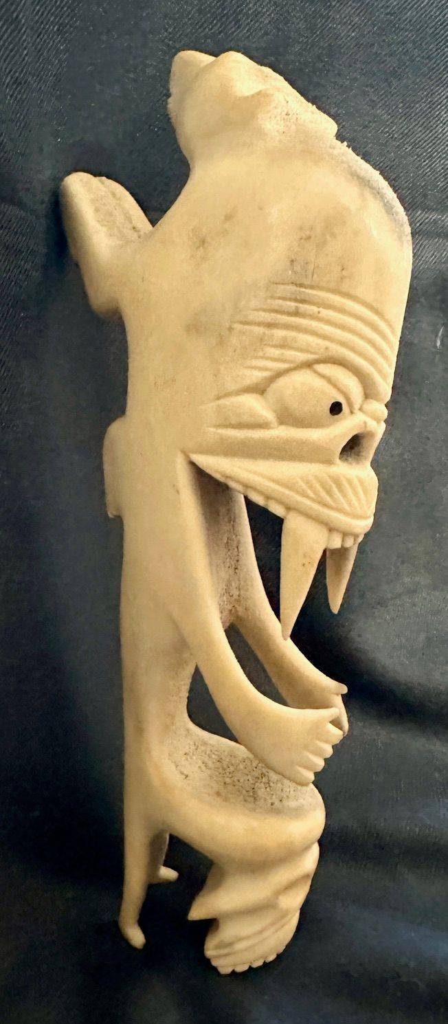 Ältere Inuit Tupilak Spirit Kraft Figur - Angstfresser - Large