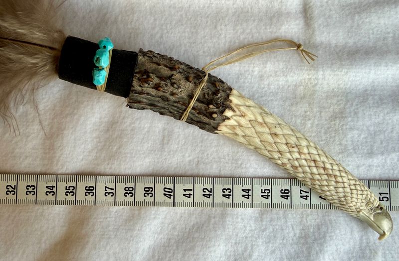 Echter Kondor Feder in Hirschhorn- Selten und Einzelstück!