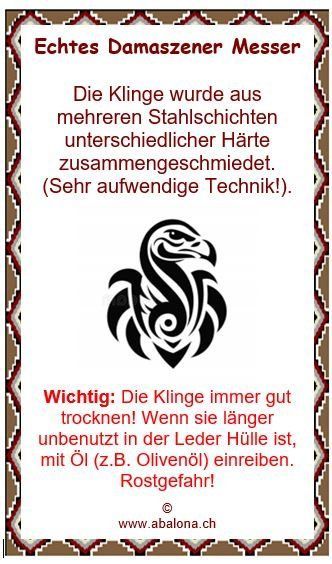Damast Messer mit geschnitztem Büffelhorn Griff - Selten!