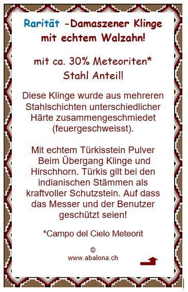 Damast Messer mit echtem Walzahn Griff - Rarität!