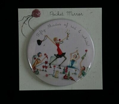 Pocket Mirror - Fifty Shades of Red and White