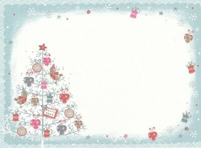 Christmas Tree on Blue (Pack of 8 Notecards)