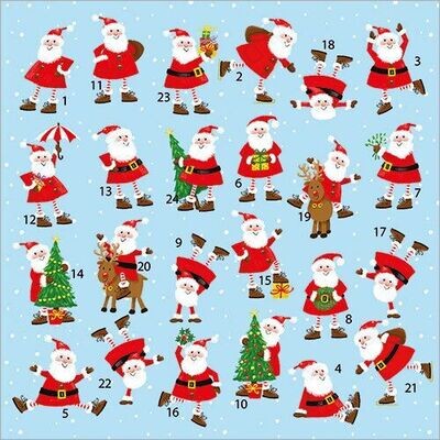 Jolly Santas Advent Calendar Card