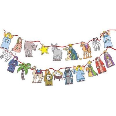 Nativity Characters - Colour-In - Bunting