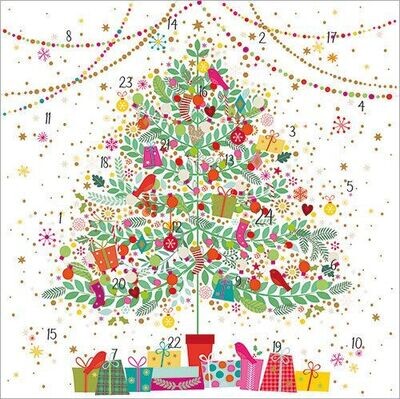 Christmas Tree Advent Calendar Card