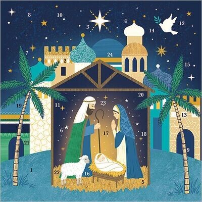 Nativity Family Advent Calendar Card