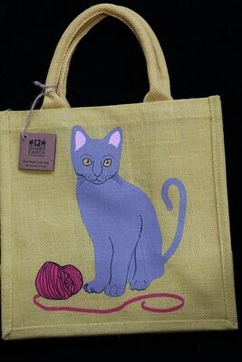 Medium Jute Shopping Bag - Cat and Wool