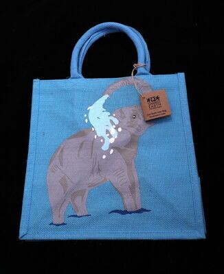 Medium Jute Shopping Bag - Elephant