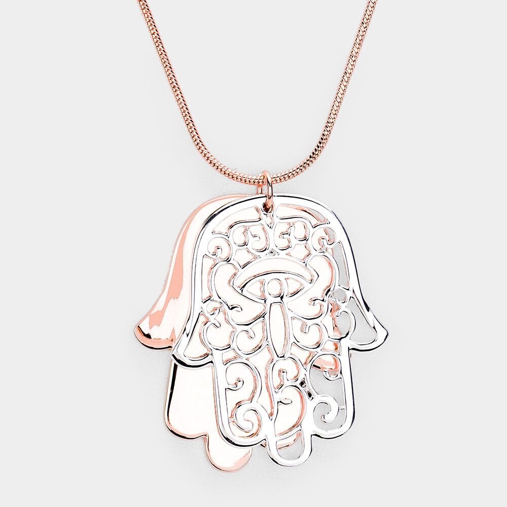 Lina Metal Hamsa Pendant