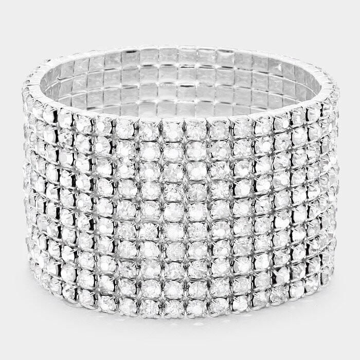 The Artemis 10-Row Rhinestone Bracelet