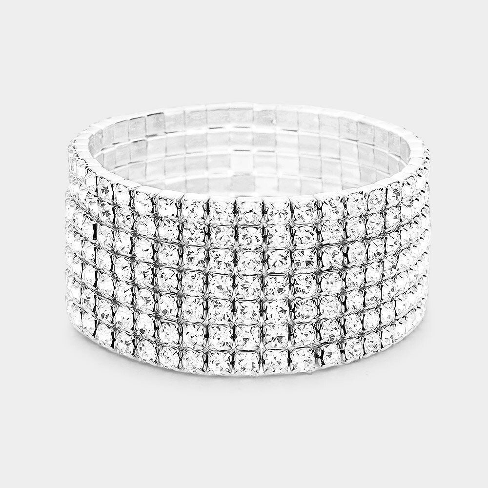 The Amara 7-Row  Rhinestone Bracelet