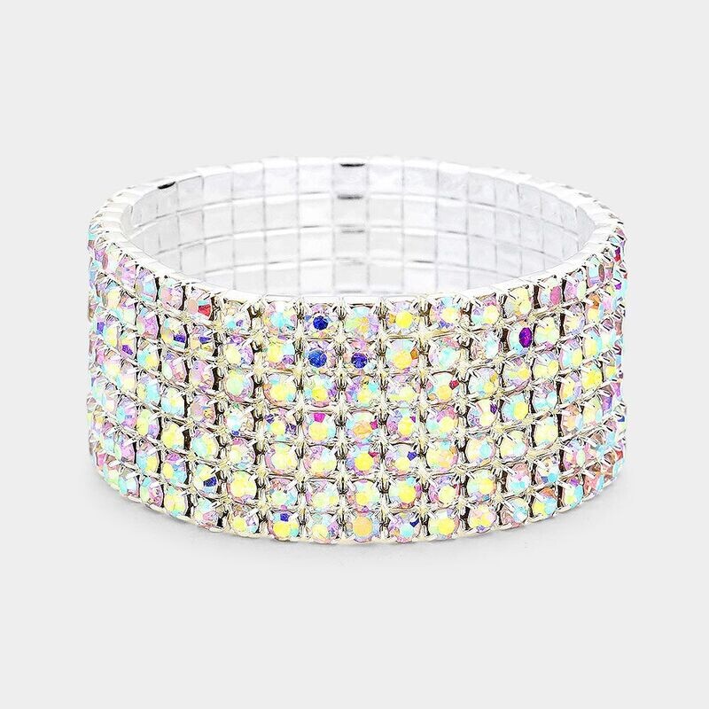 The Amara 7-Row  Rhinestone Bracelet