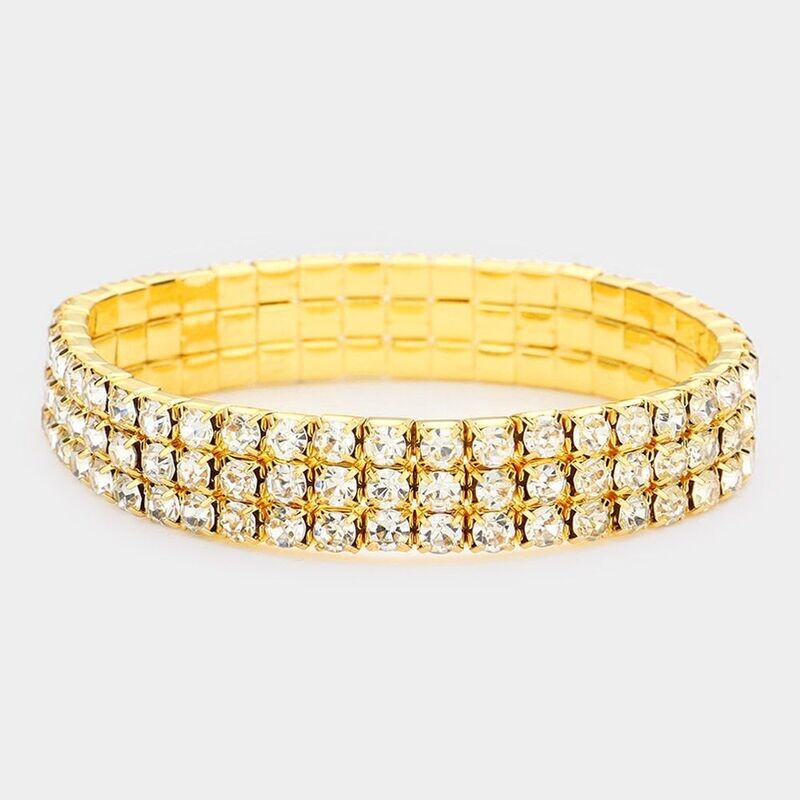 The Monique 3-Row Rhinestone Bracelet