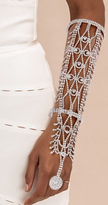 Giselle Long Rhinestone Arm Bracelet