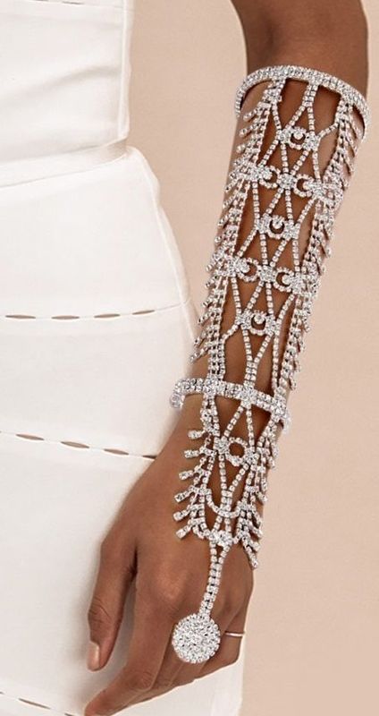Giselle Long Rhinestone Arm Bracelet