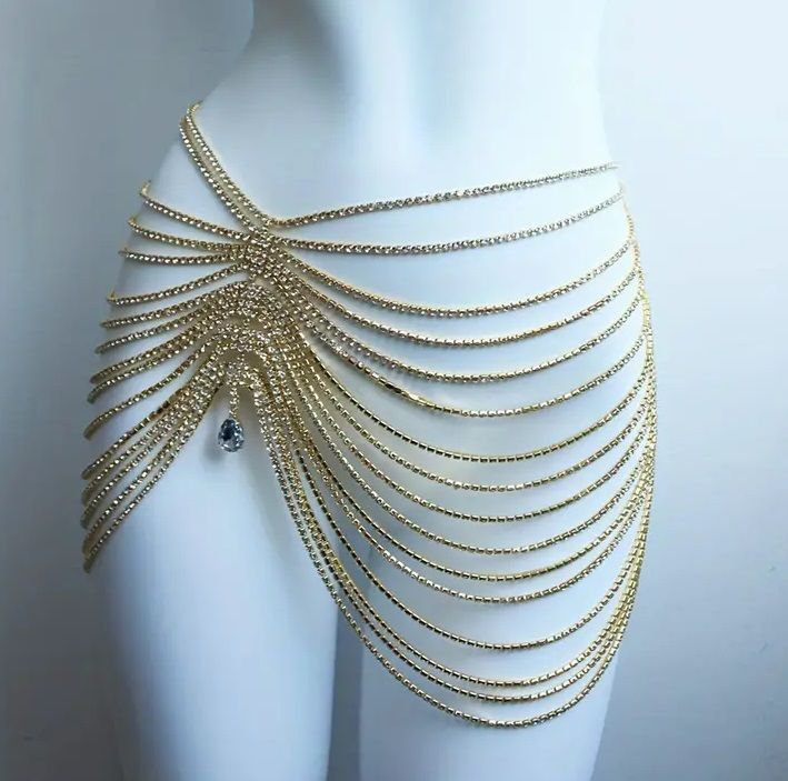 Mirella Draped Rhinestone Belt