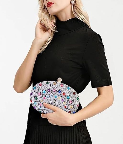 The Capucine Luxury Peacock Evening Clutch