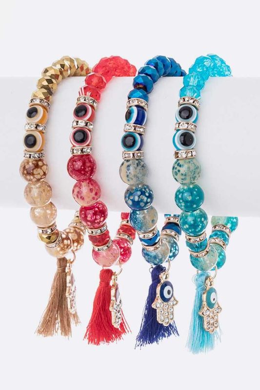 Nadia Tassel Evil Eye Bracelet