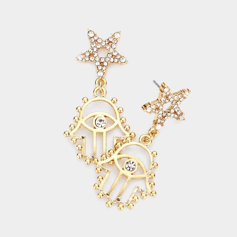 Fatima Star Hamsa Earrings