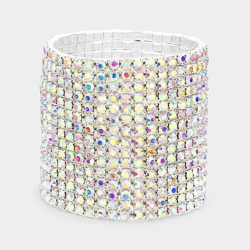 The Aliya 15-row Rhinestone Bracelet The Aliya 15-row Rhinestone Bracelet