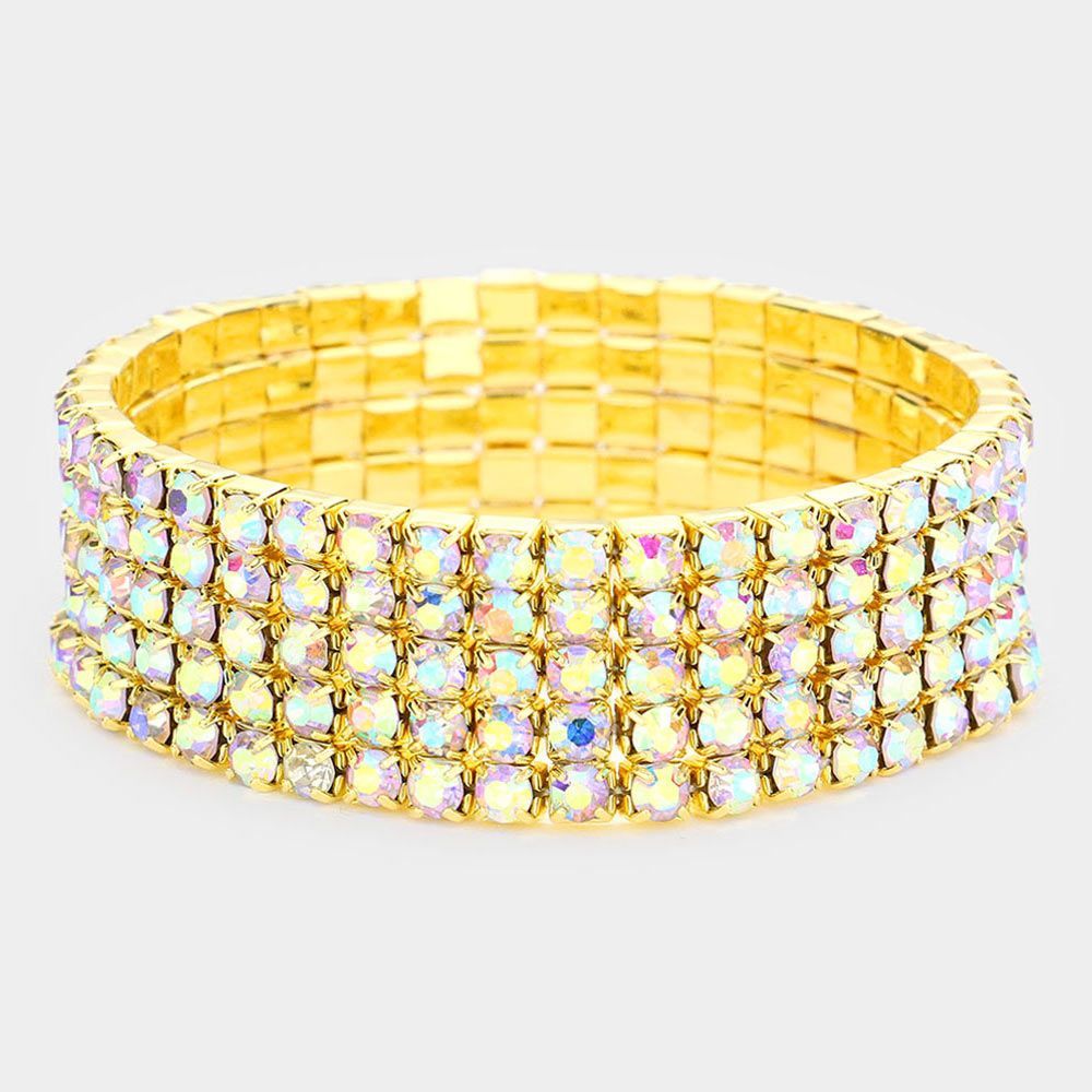 The Justina 5-row Rhinestone Bracelet The Justina 5-row Rhinestone Bracelet