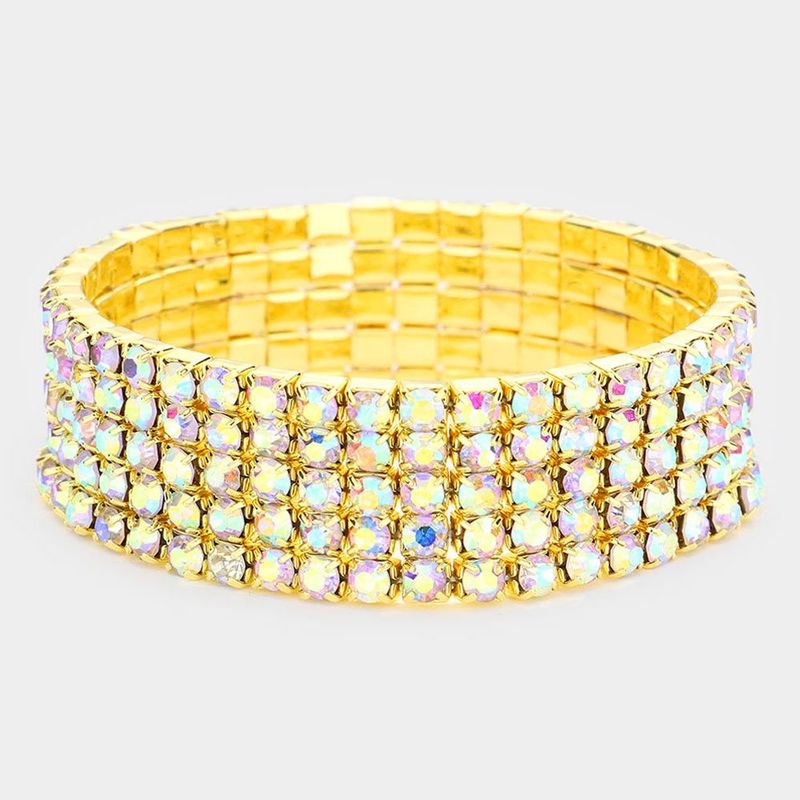 The Justina 5-row Rhinestone Bracelet The Justina 5-row Rhinestone Bracelet