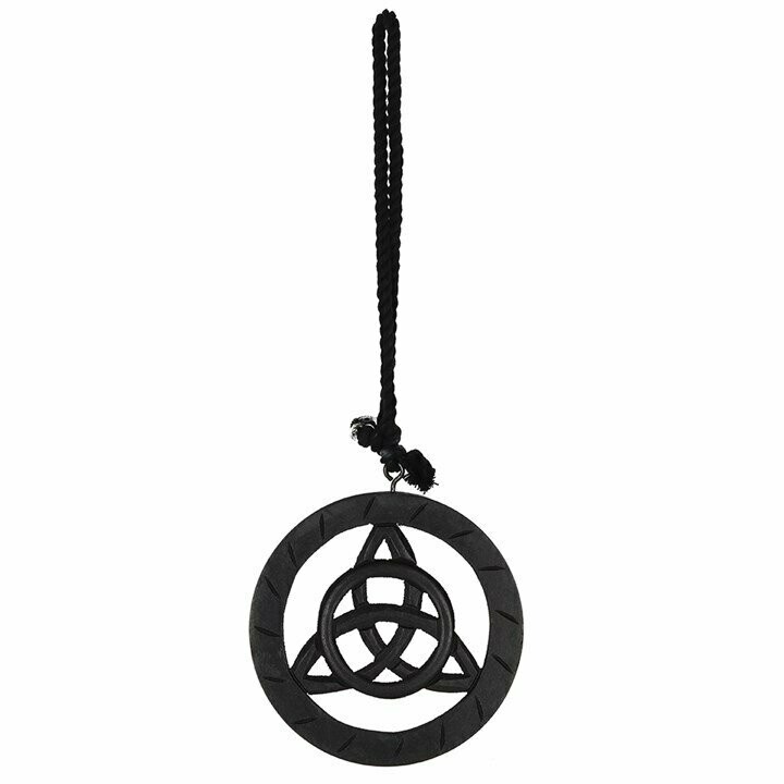 Black Wooden Hanging Triquetra