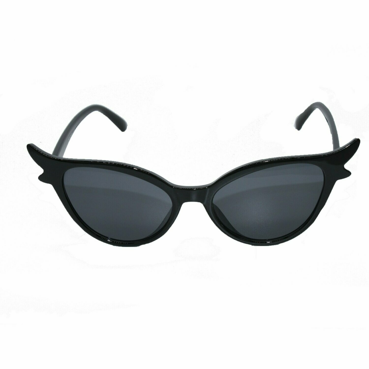 Amelia Cat Eye Vintage Look Sunglasses- Black