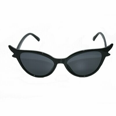 Amelia Cat Eye Vintage Look Sunglasses- Black