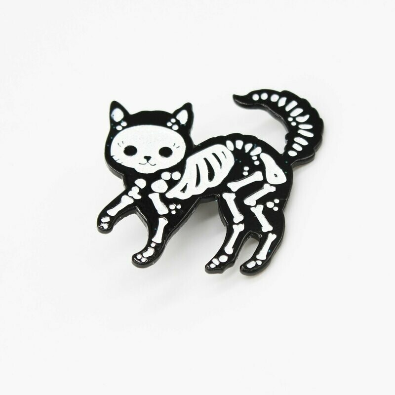 Skeleton Kitty Enamel Pin