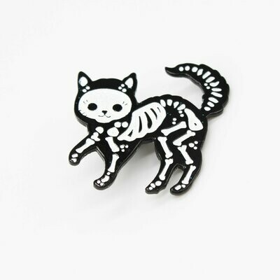 Skeleton Kitty Enamel Pin