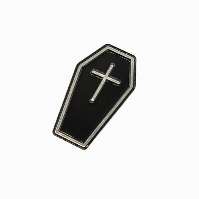 Black Coffin Enamel Pin