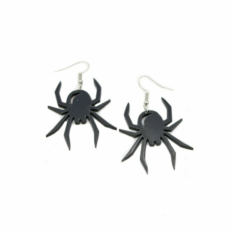 Black Acrylic Spider Earrings