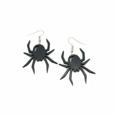 Black Acrylic Spider Earrings