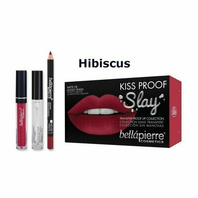 Bellapierre Kiss Proof Slay Lip Collection Liquid Lipstick Kit- Hibiscus