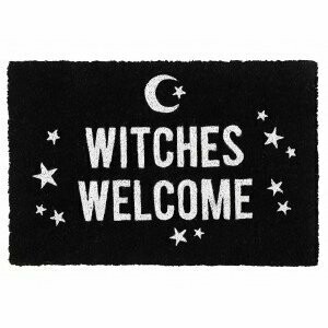 Black Witches Welcome Door Mat