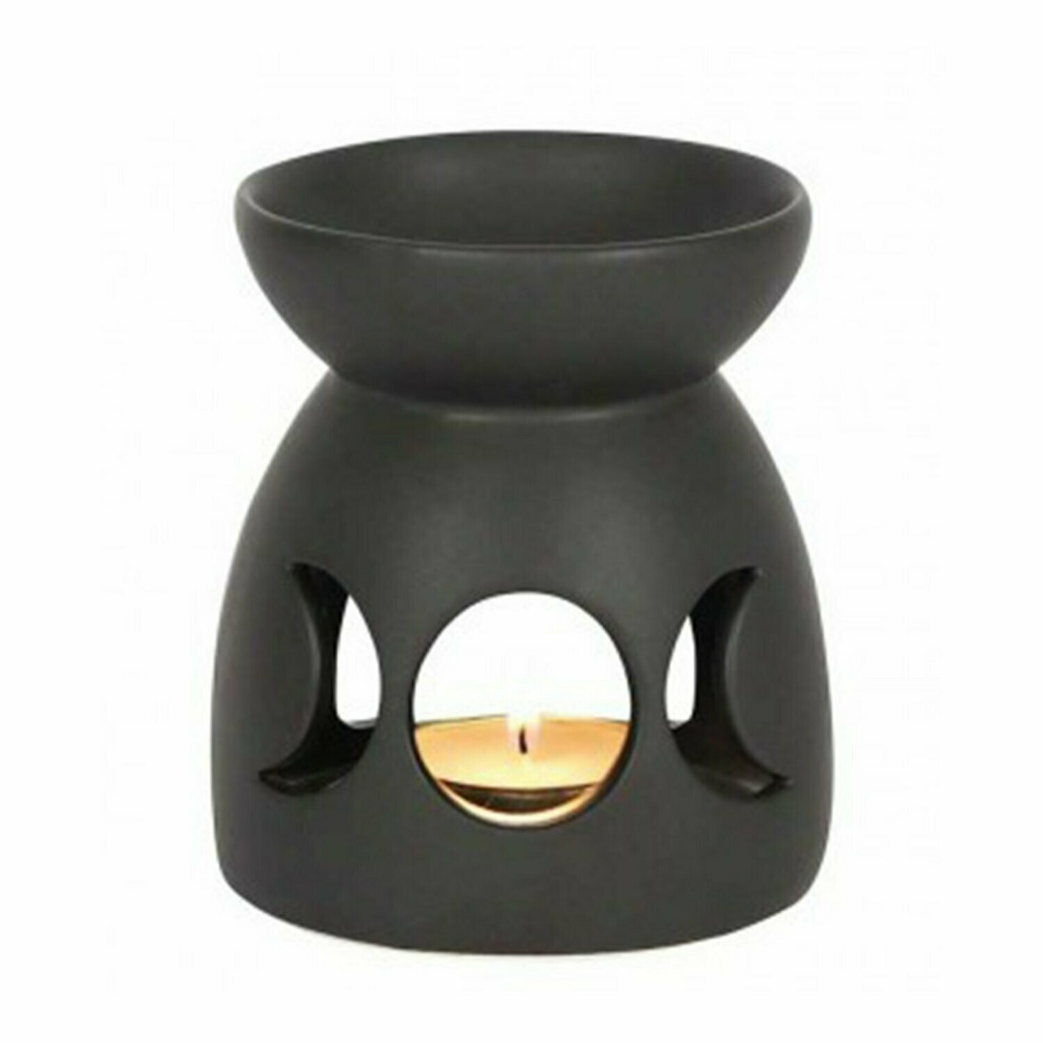 Black Triple Moon Oil Burner