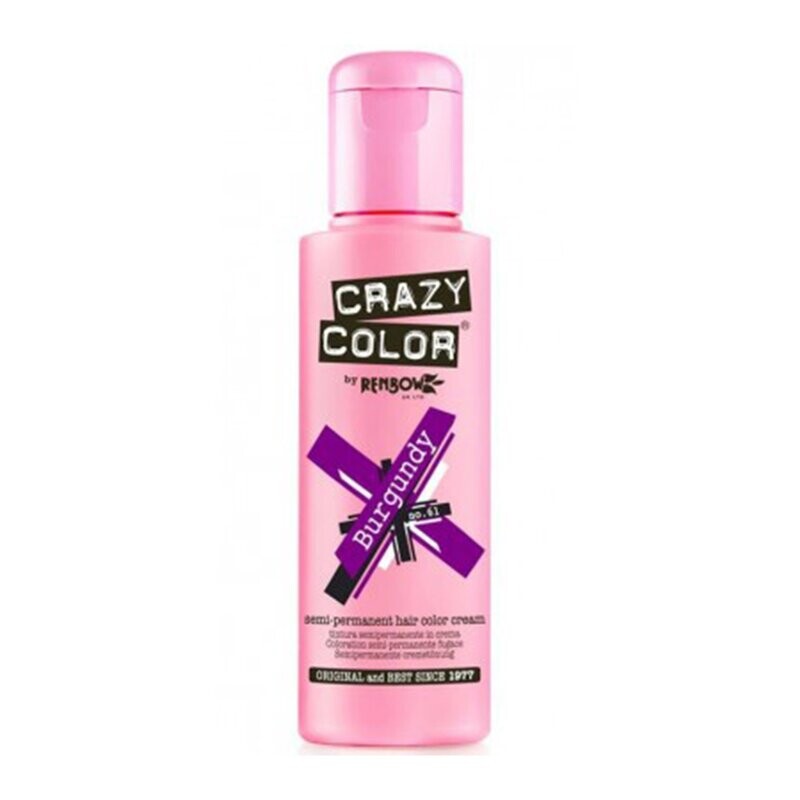 Crazy Color Semi-Permanent Vegan Hair Colour- BURGUNDY