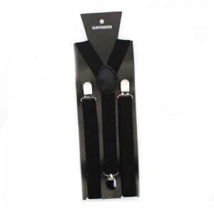 Black Shiny Braces Suspenders 25 mm