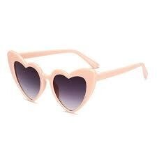 Cat Eye Heart Frame Sunglasses- Pink