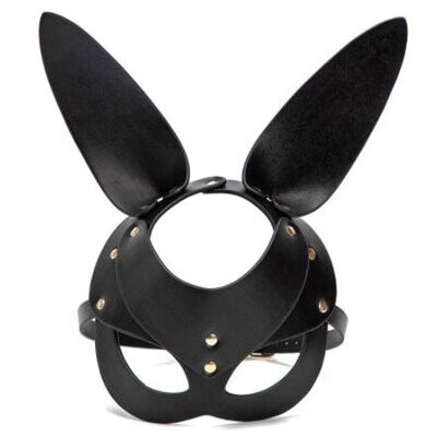 Faux Leather Bunny Mask