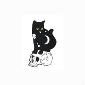 Cat & Skull Enamel Pin