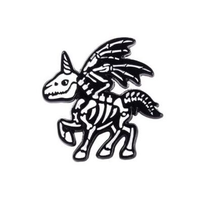 Spooky Unicorn Skeleton Enamel Pin