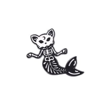 Spooky Cat Mermaid Enamel Pin