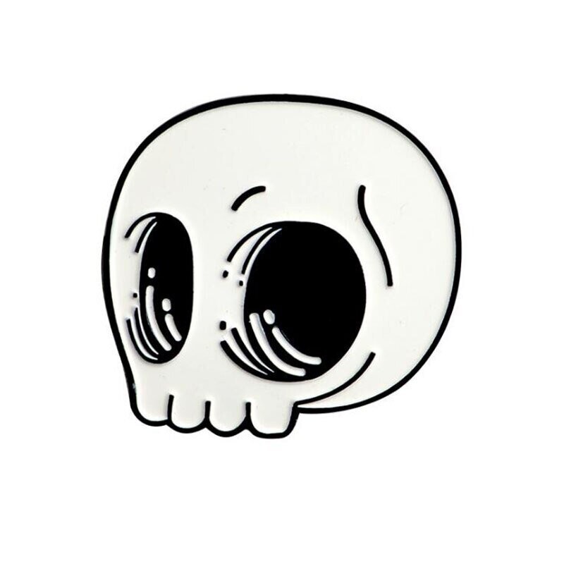 Cartoon Skull Enamel Pin